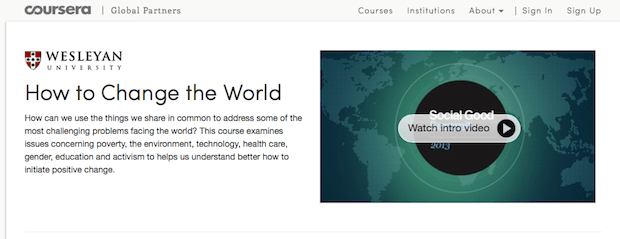 «Как изменить мир» новый онлайн - курс на платформе Coursera