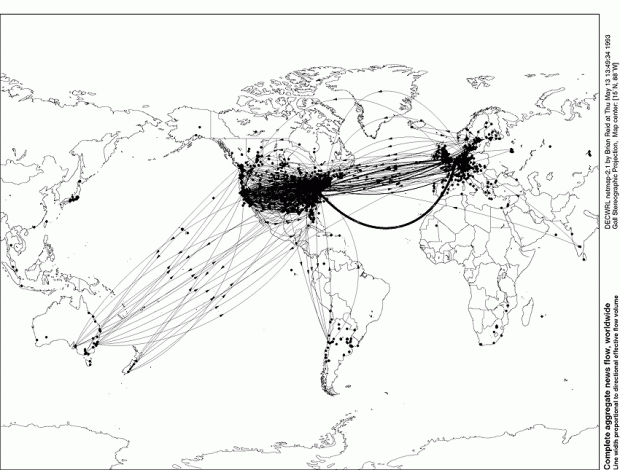 В 1993 году интернет становится глобальной сетью.