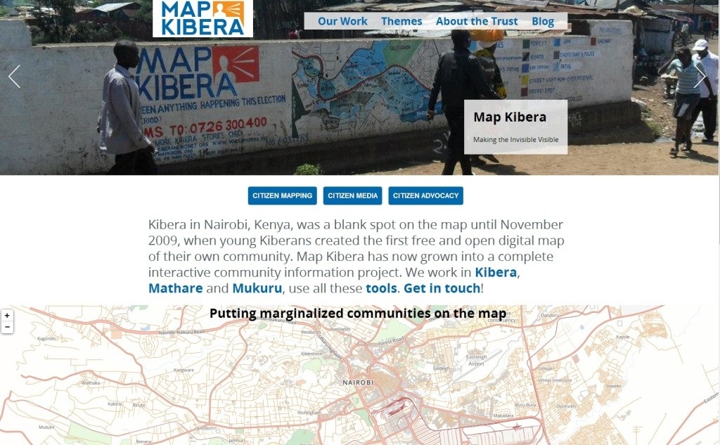 Фрагмент интерфейса сайта Map Kibera