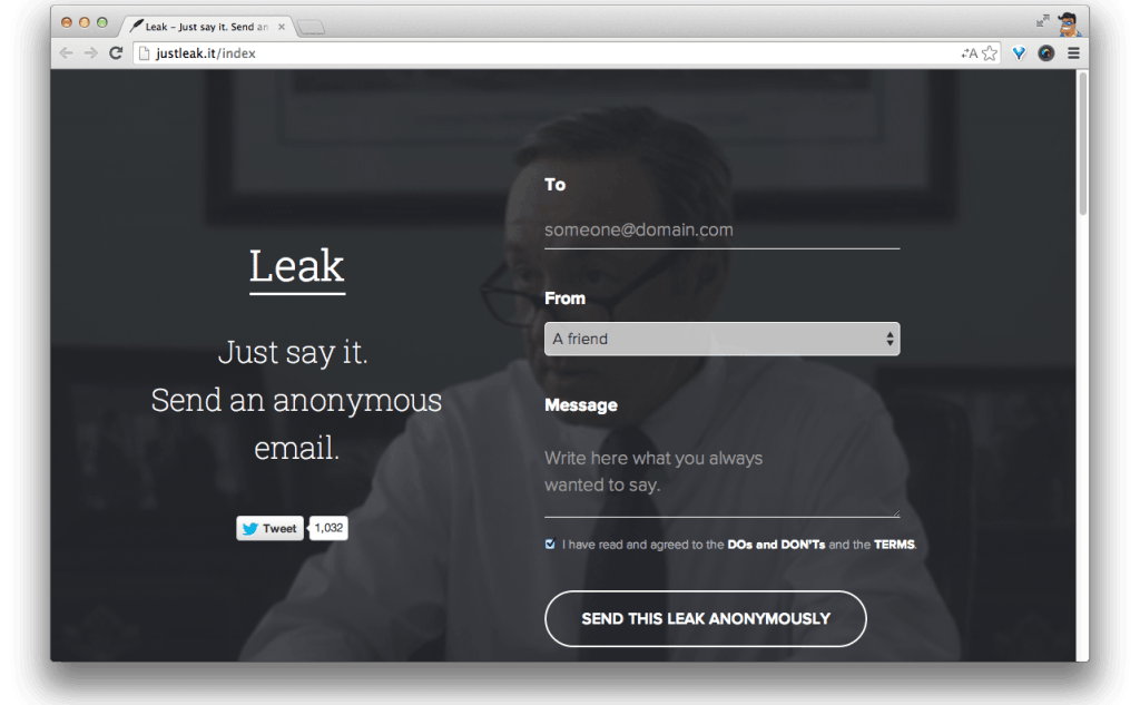 Фрагмент интерфейса сайта Leak.