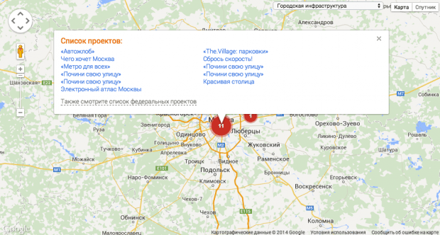 Карта Краудсорсинга в России на сайте Crowdsourcing.ru