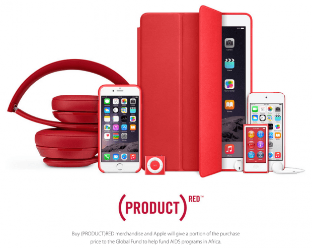 Фрагмент сайт Apple (Product)RED