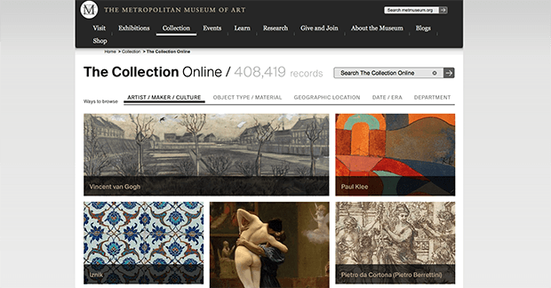 Онлайн-коллекция Метрополитен-музея. Изображение: metmuseum.org/collection/the-collection-online