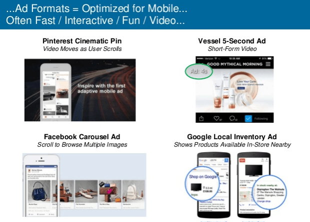 Форматы рекламных объявлений, оптимизированные для просмотра на мобильных устройствах