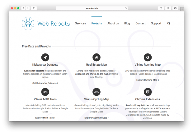 Web Robots – инструменты для извлечения данных со страниц в Интернете