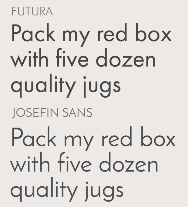 Josefin Sans вместо Futura. Лучшие бесплатные альтернативы самым популярным шрифтам.