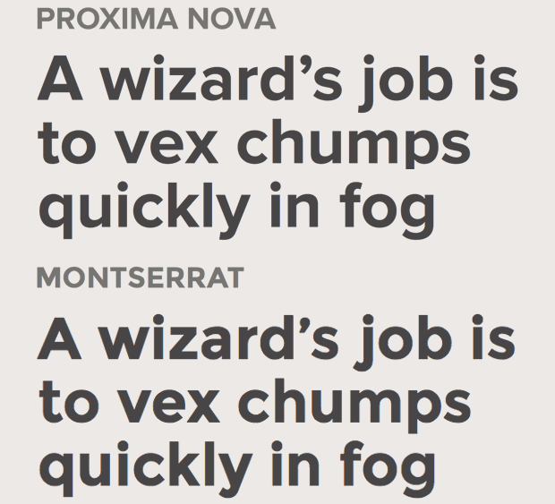 Monterserrat вместо Proxima Nova. Лучшие бесплатные альтернативы самым популярным шрифтам.