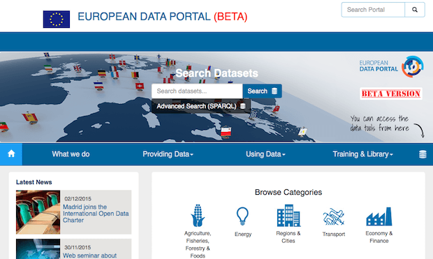 Запустился European Data Portal – Европейский портал Открытых данных