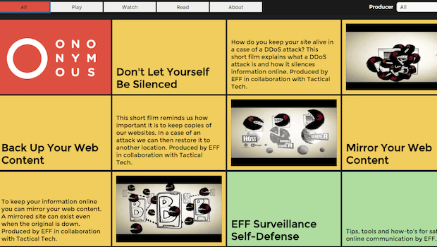 Ononymous – подборка материалов по безопасности в Интернете от Tactical Technology Collective