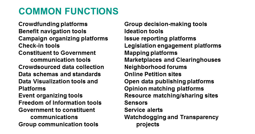 Категории проектов в сфере гражданских технологий. Фото: Microsoft. 