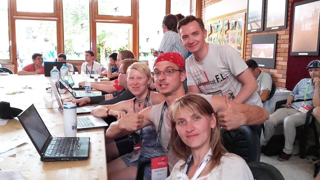Команда «Фаланстера» на Wiki-конференции Центральной и Восточной Европы в Эстонии. Фото из архива сообщества.
