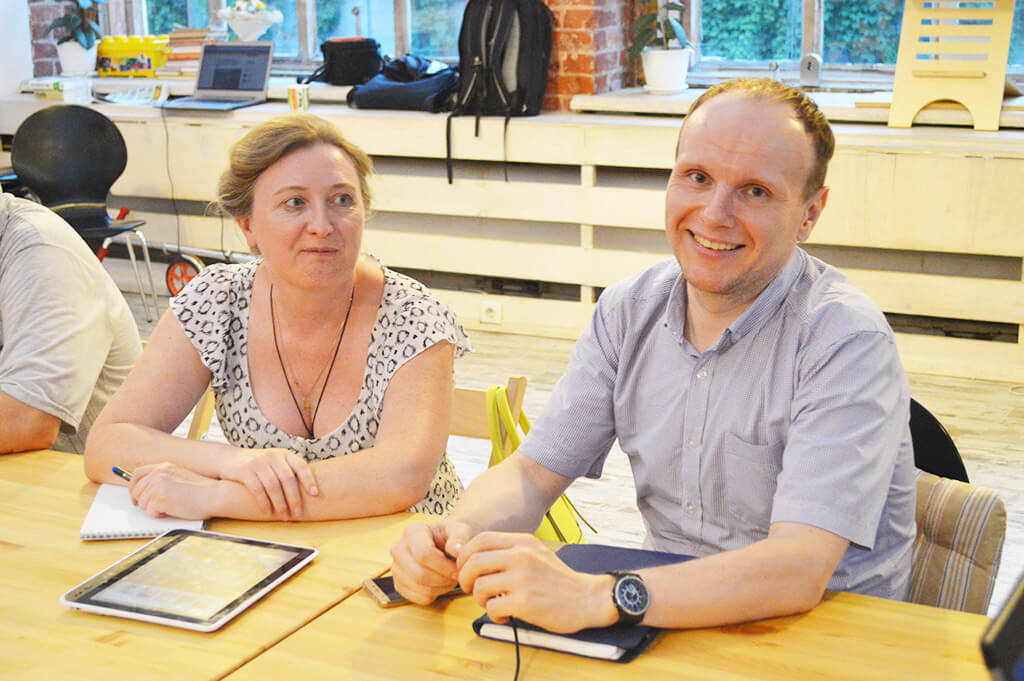Участники митапа. Павел Кочунов (справа), главный редактор A-Time Media. Фото: Мария Борисёнок.