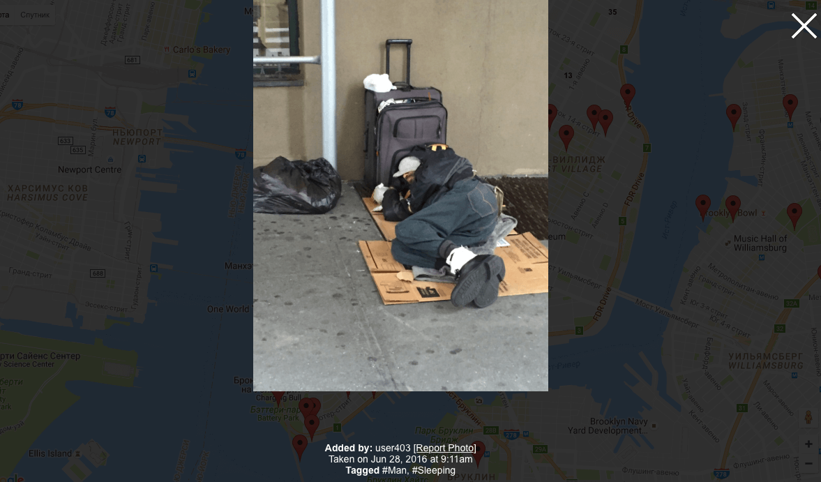 The NYC Map the Homeless – карта бездомных Нью-Йорка