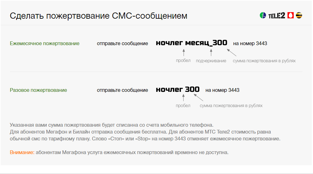 Скриншот с сайта homeless.ru