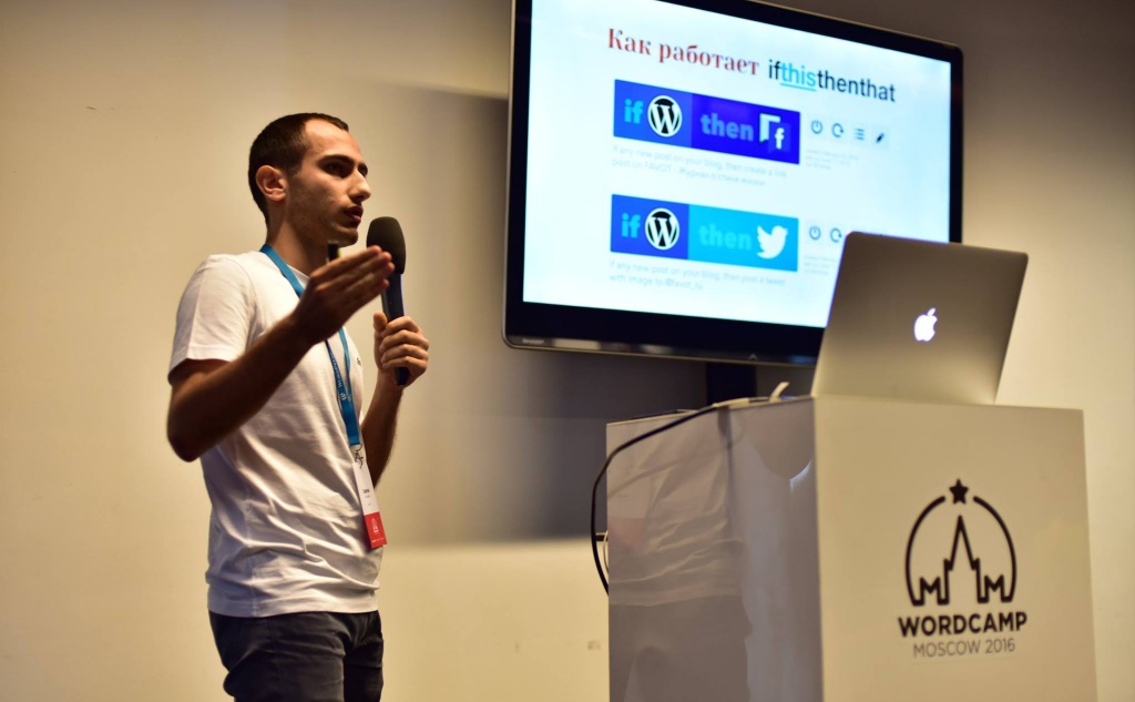 Конференция будет интересна разработчикам, блогерам, дизайнерам, предпринимателям и всем, кто изучает платформу WordPress. Фотография сделана на WordCamp в 2016 году. Изображение предоставили организаторы.