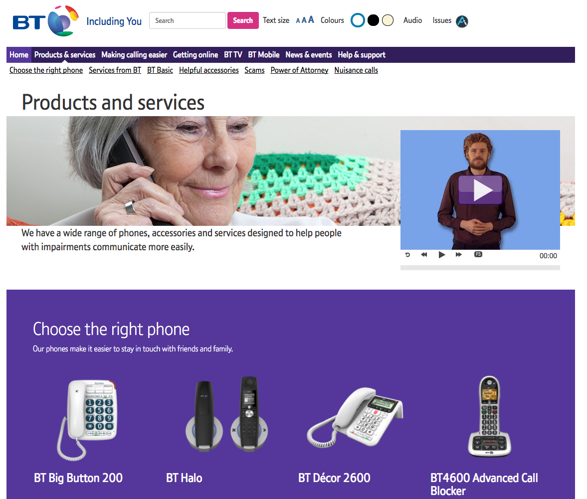 Сайт британской телекоммуникационной корпорации BT