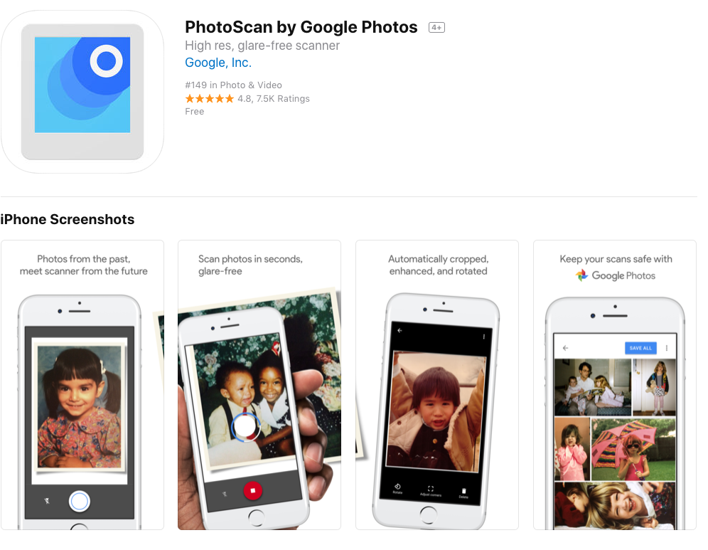 Приложение PhotoScan by Google Photos.