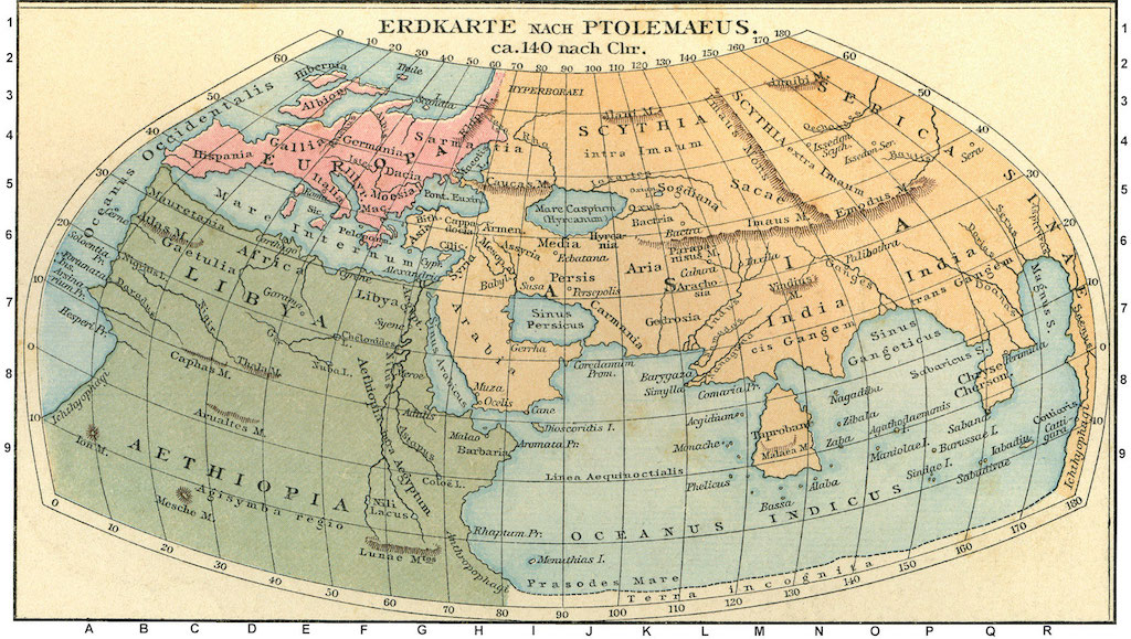 Карты Птолемея. Фото: Вкипедия.