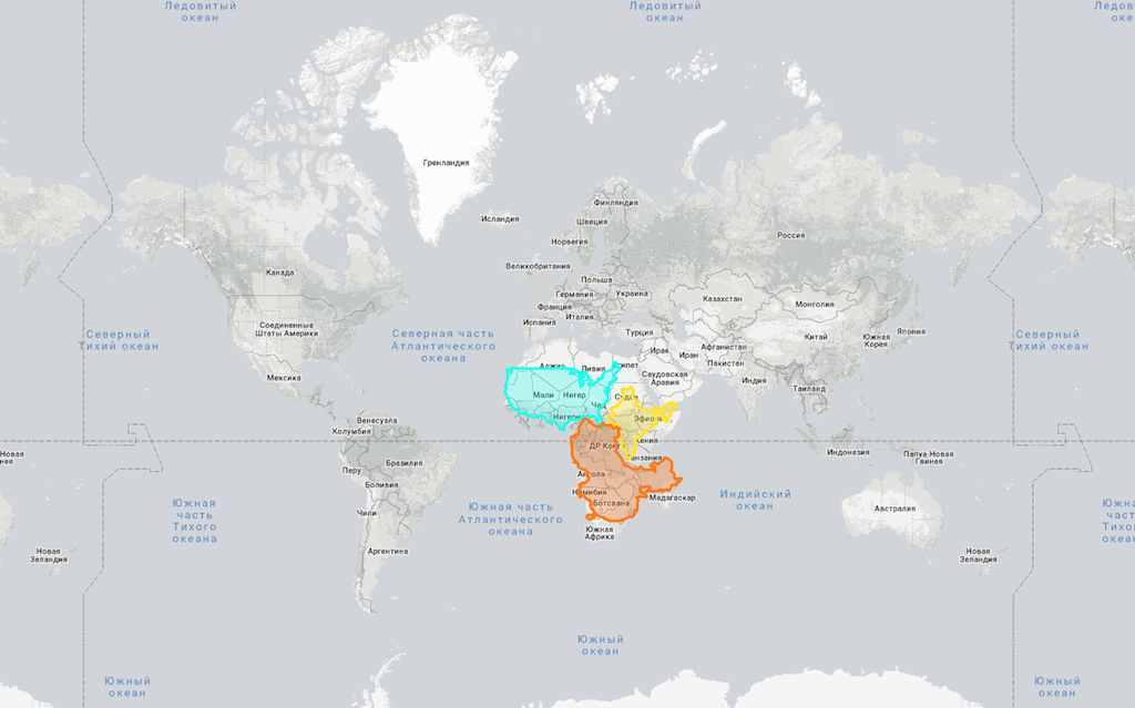 Интерактивная карта реальных размеров. Фото: Фрагмент проекта thetruesize.com