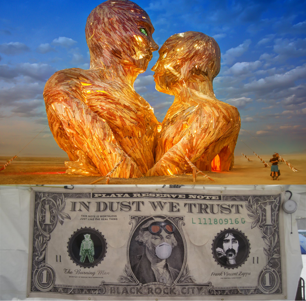 На Burning Man запрещены деньги, можно лишь обмениваться и дарить. Фото: Scott London.