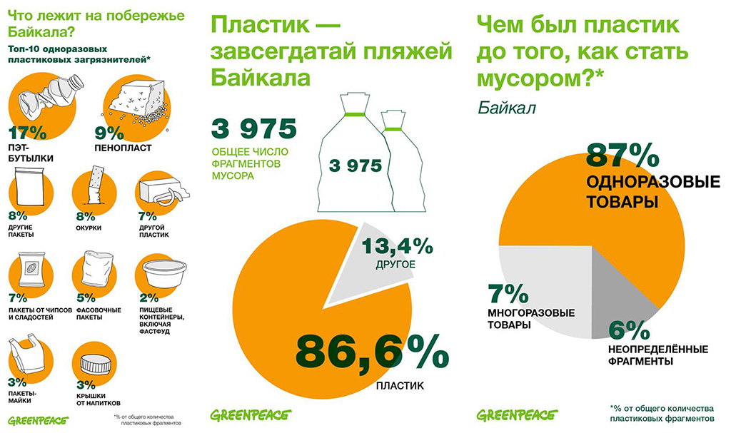 Команда проекта «Ноль отходов» Greenpeace провела на Байкале анализ пластикового загрязнения. Скриншот из соцсети