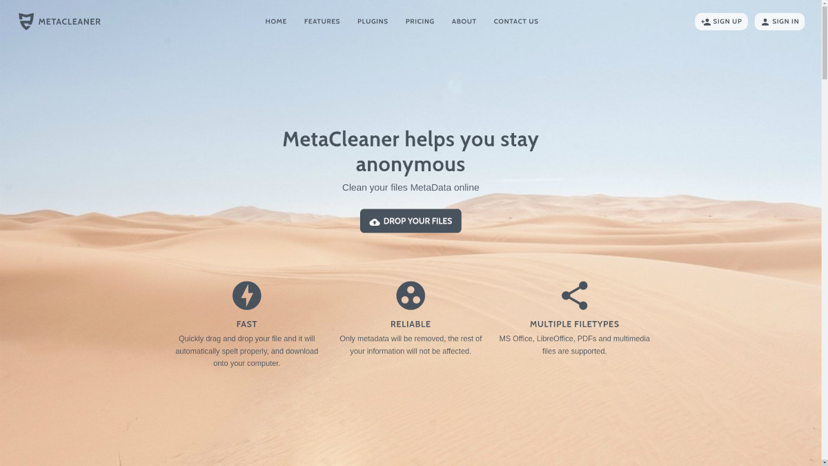 Онлайн-сервис для удаления данных MetaCleaner