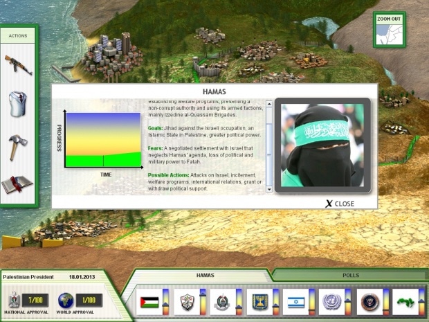 Фрагмент интерфейса игры Peacemaker
