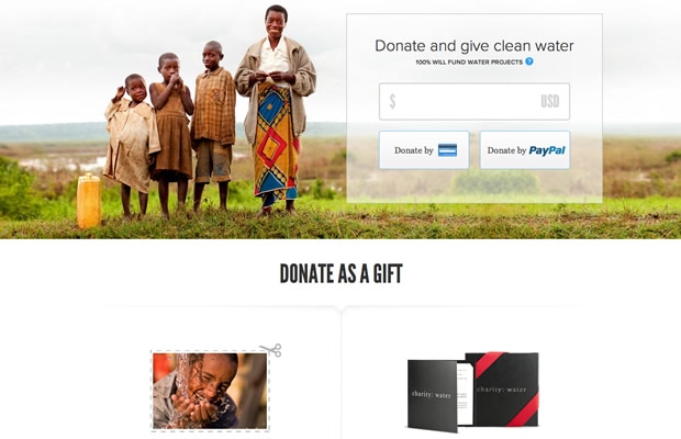 Charity Water - страница пожертвований