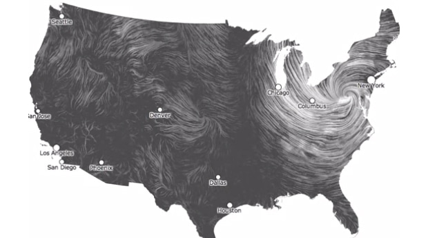Big Data: карта урагана "Сэнди"
