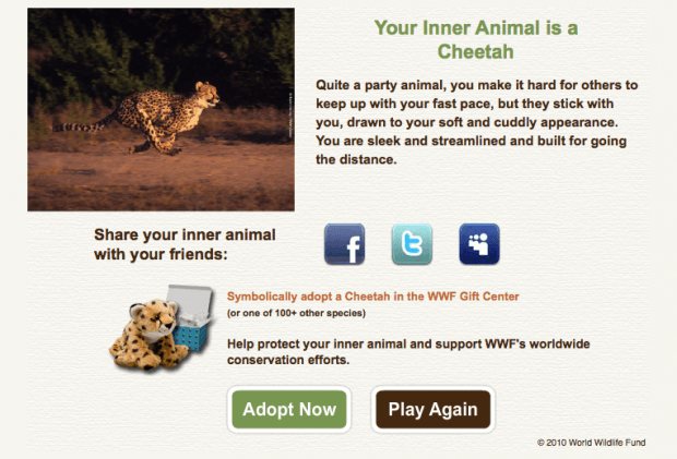 Фрагмент сайта фонда WWF